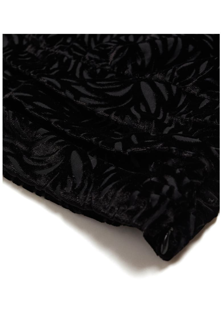 Floral Burnout One Shoulder Velvet Top, Alternate, color, BLACK
