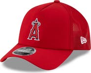 New Era Men's New Era Red Los Angeles Angels 2026 Batting Practice Apex 9FORTY Adjustable Trucker Hat