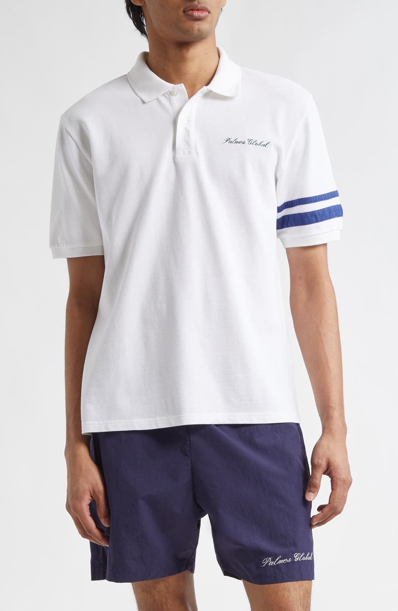 PALMES Global Cotton Piqué Polo, Main, color, White