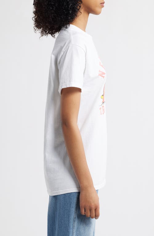 Junk Food Peanuts® Snoopy New York Cotton Graphic T-shirt In White