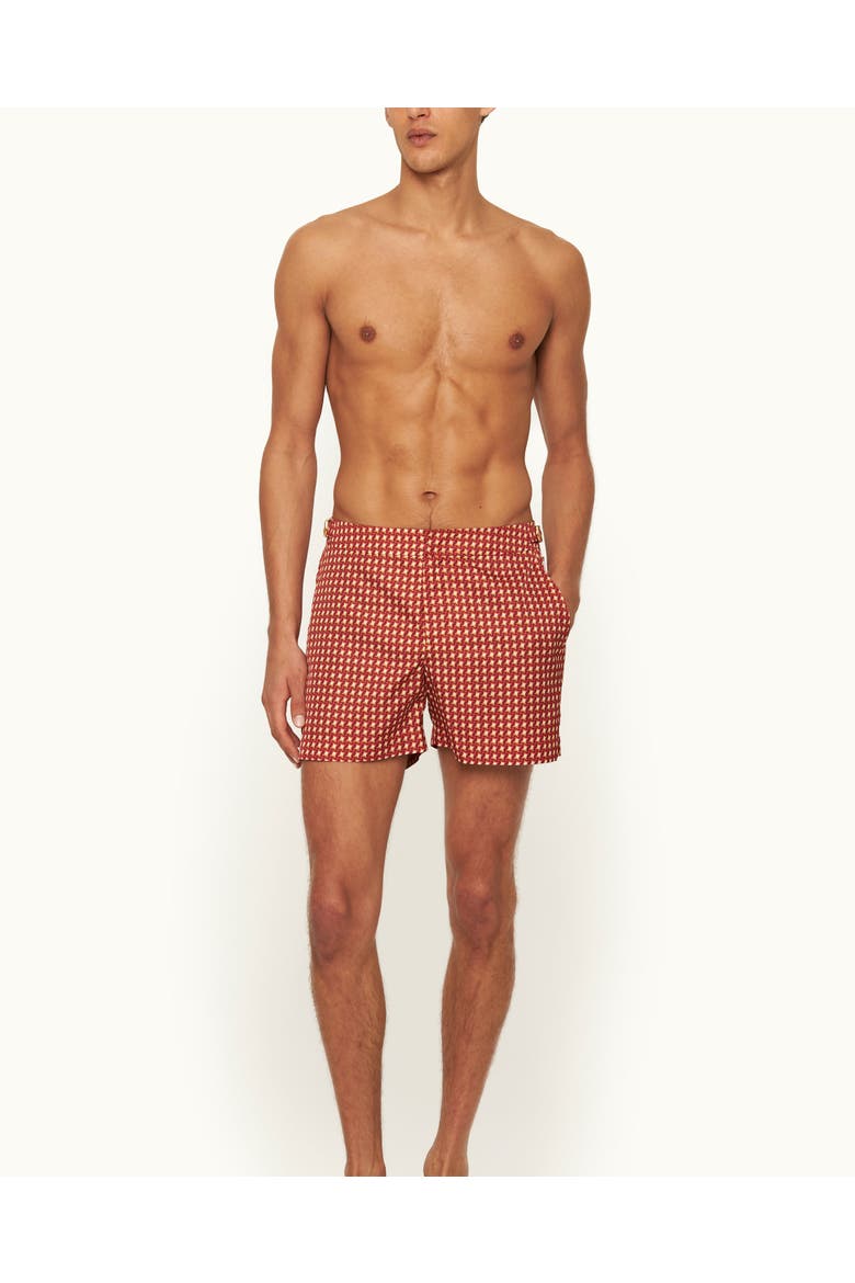 Setter Piscina Shorter-Length Tailored-Fit Swim Shorts, Alternate, color, Calypso Orange