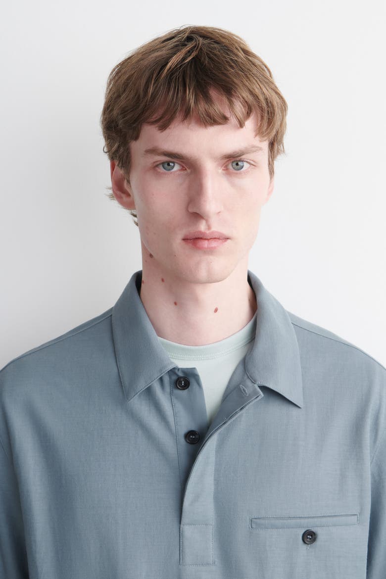 Fluid Jersey Polo Shirt, Alternate, color, BLUE