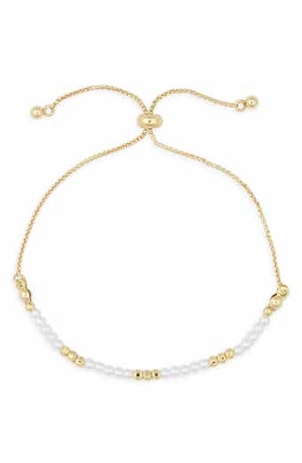 Faux Pearl Beaded Slider Bracelet