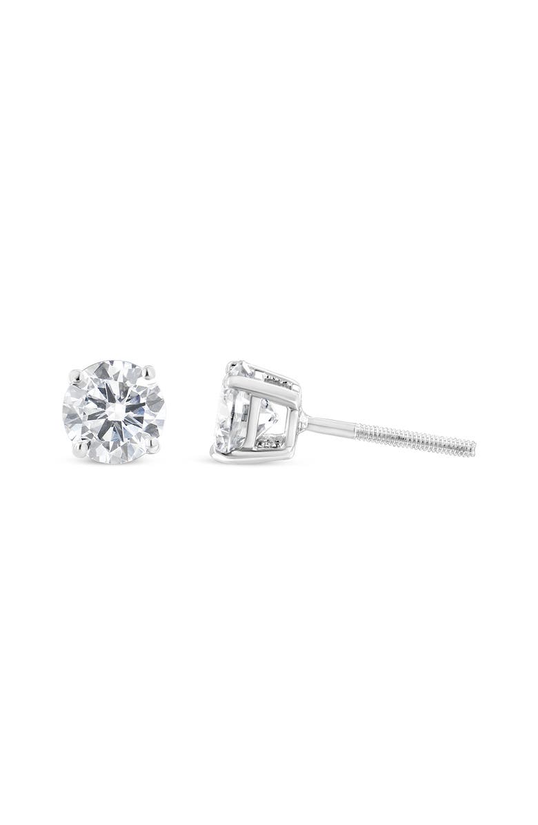 Haus of Brilliance 14k White Gold Solitaire Diamond Stud Earrings, Alternate, color, White