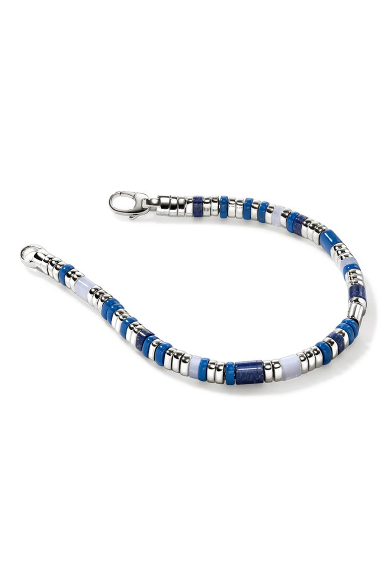 Colorblock Beaded Bracelet, Alternate, color, BLUE