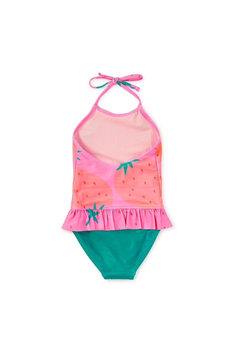 Peplum One-Piece Swimsuit, Alternate, color, Fresas Favoritas