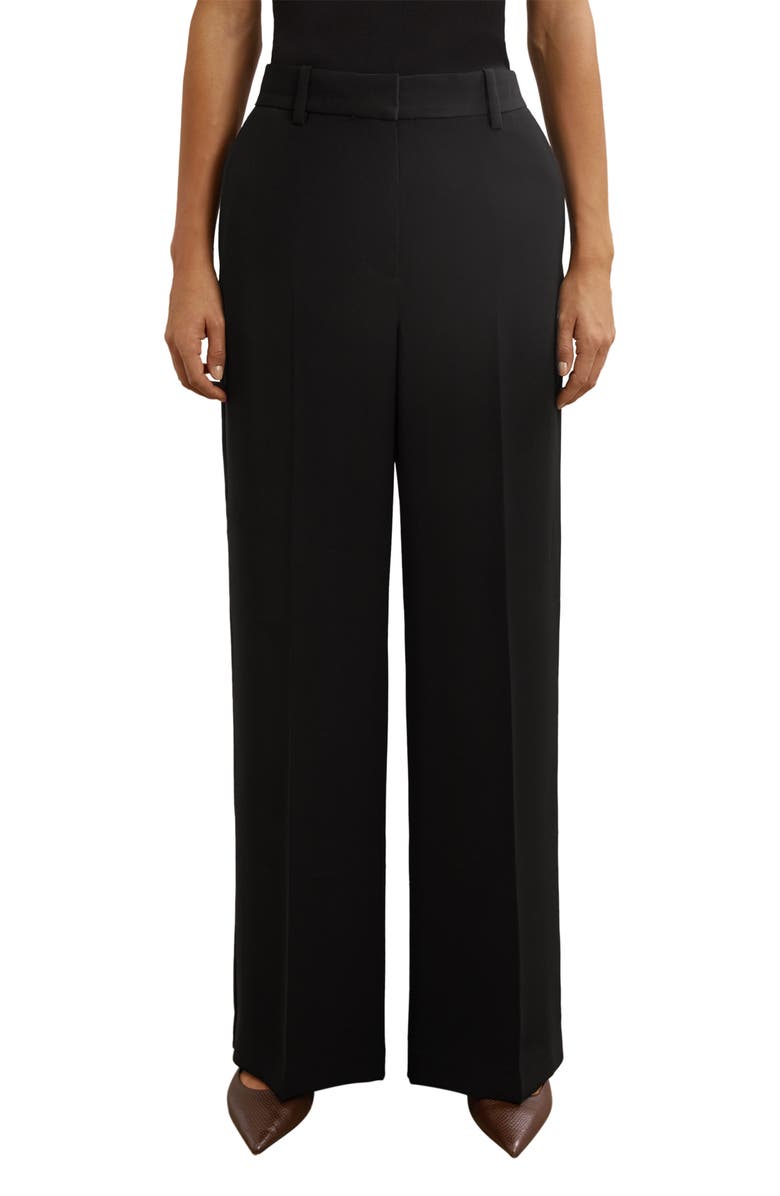 Reiss Margeaux Straight Leg Pants, Main, color, Black