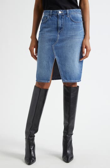 L Agence Tylee Denim Skirt