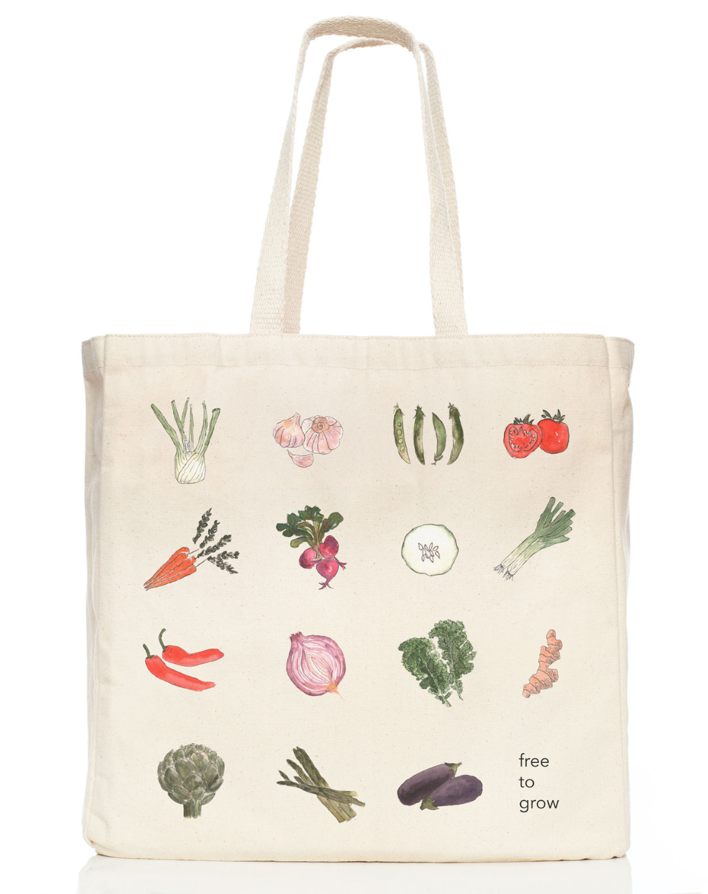 The Tote Project Free to Grow (Veggies) Tote, Main, color, Natural