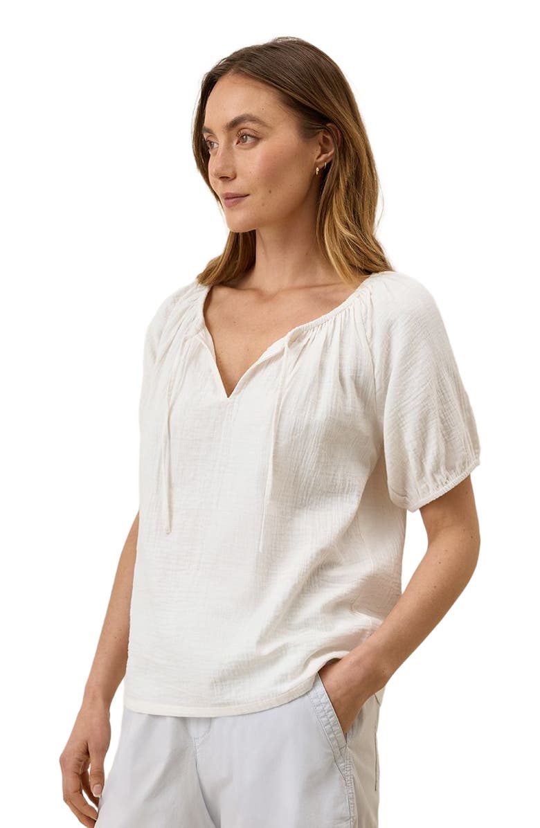 Pact Organic Cotton Coastal Double Gauze Boho Popover, Alternate, color, Sea Salt