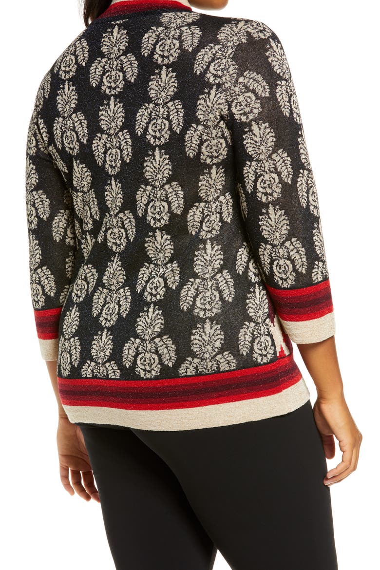 Audrey Jacquard Sweater, Alternate, color, BORDEAUX