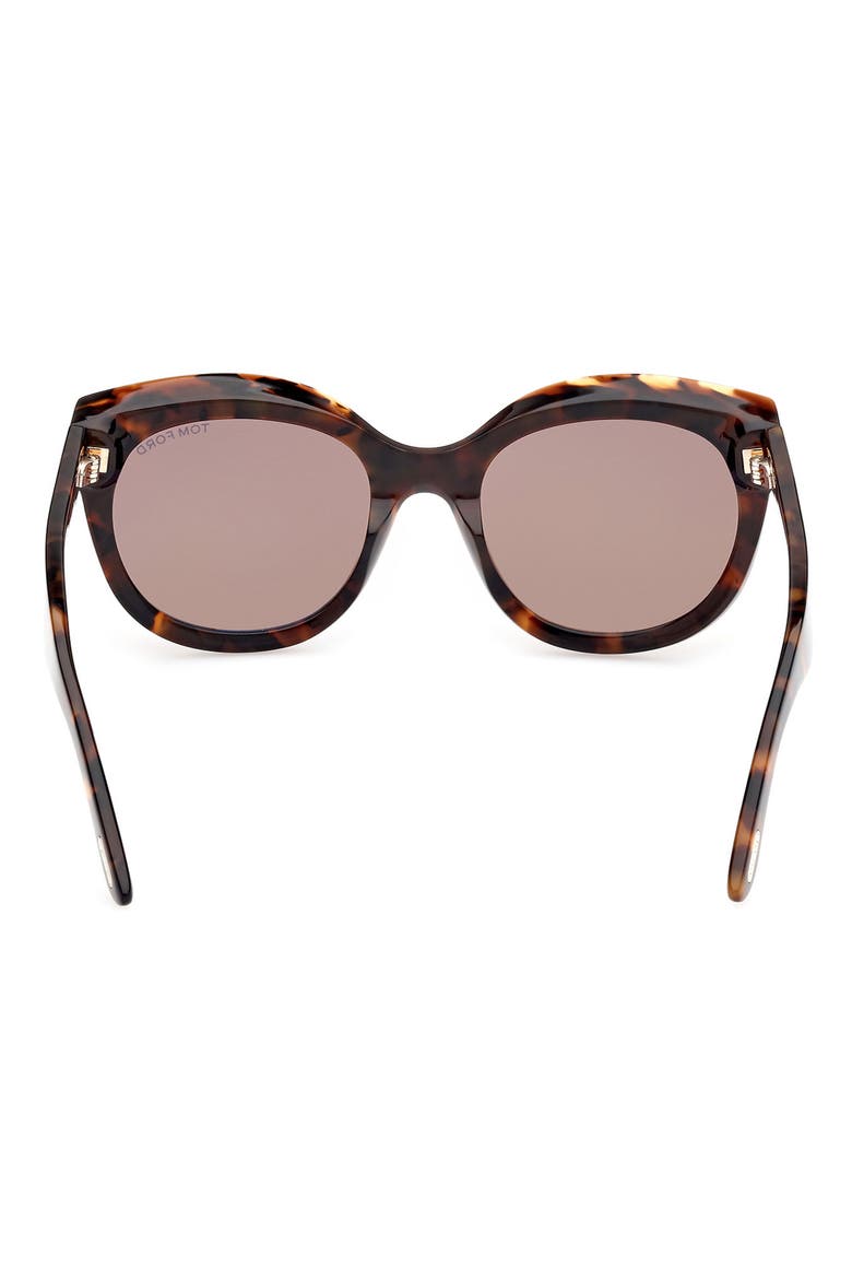 Tamara 54mm Round Sunglasses, Alternate, color, DARK HAVANA / BROWN