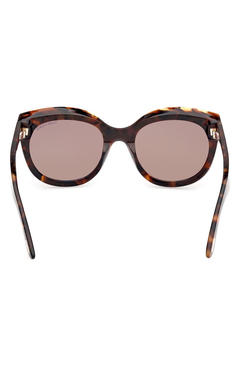 TOM FORD Tamara 54mm Round Sunglasses, Alternate, color, Dark Havana / Brown