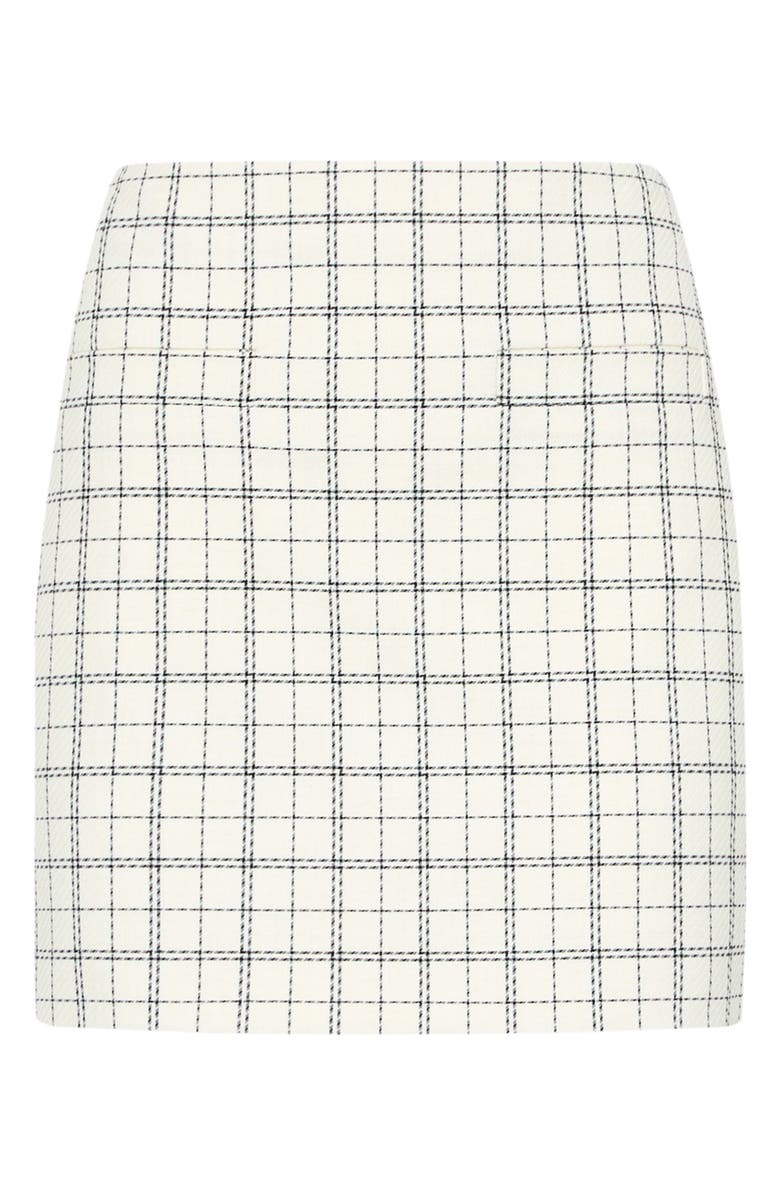 Milly Modern Plaid Miniskirt, Alternate, color, White/ Black