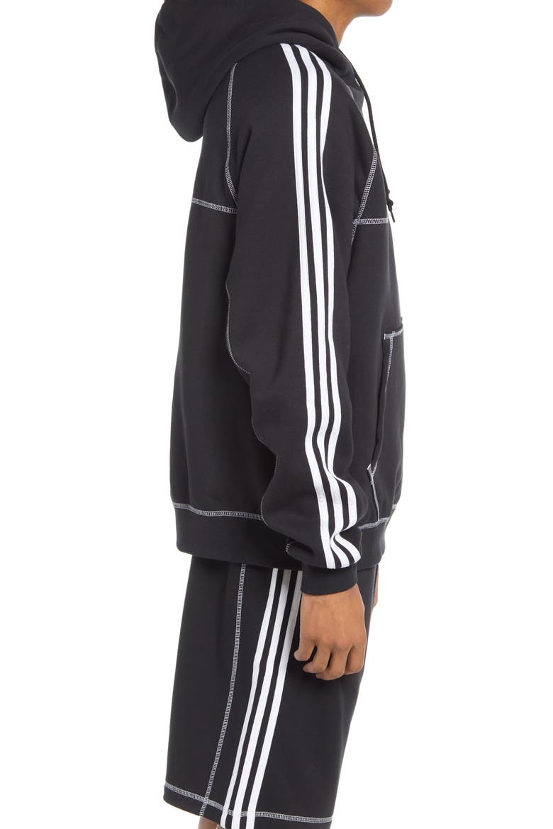 Men's Contrast Stitch Hoodie, Alternate, color, BLACK