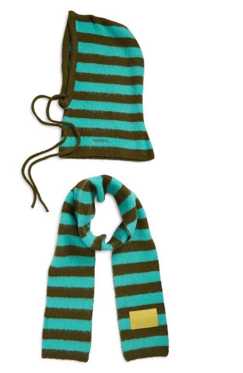 Susmie's Polar Stripe Scarf In Green