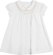 Little Fragile Scalloped Lace Collar Gathered Yoke Woven Dress