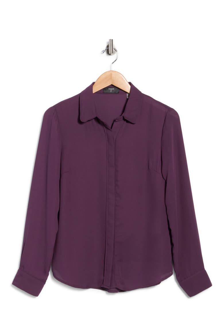 Relaxed Long Sleeve Shirt, Alternate, color, BLACKBERRY WINE