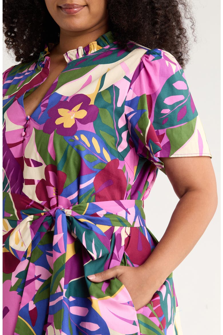 Blain Floral Ema Belted Dress, Alternate, color, PURPLE MULTI