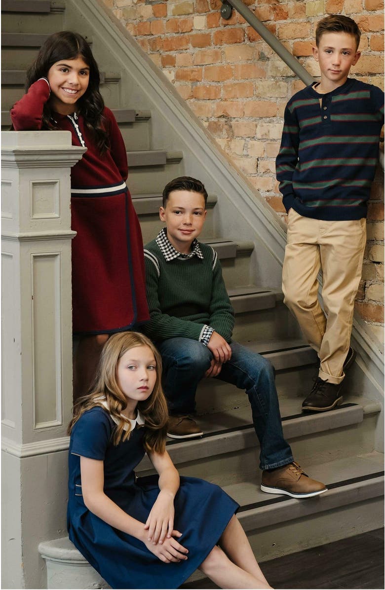 Hope & Henry Girls' Organic Henley Sweater Dress, Kids, Alternate, color, 