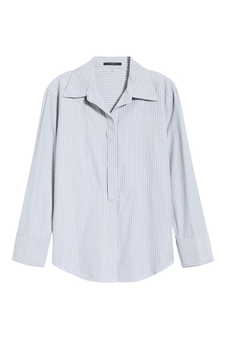 Tanner Striped Bib Front Shirt, Alternate, color, BLACK/ WHITE