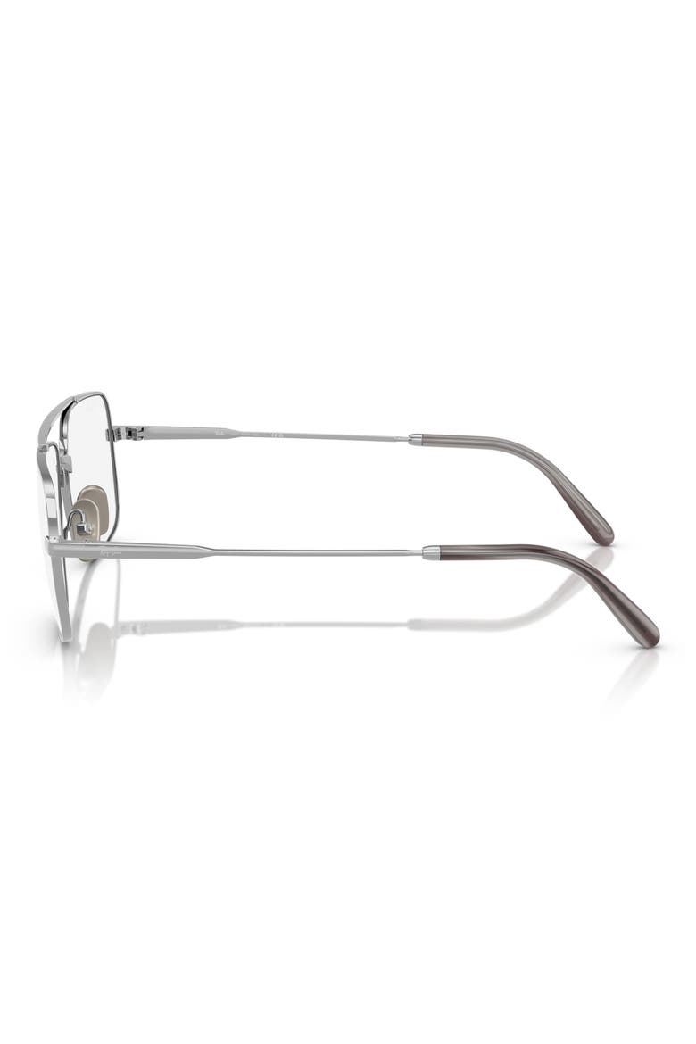 William Titanium 56mm Square Optical Glasses, Alternate, color, SILVER