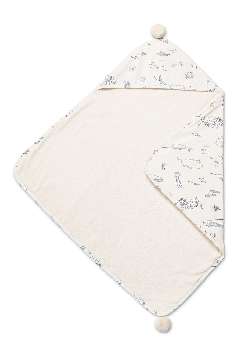 Organic Cotton Hooded Towel, Main, color, LIFE AQUATIC