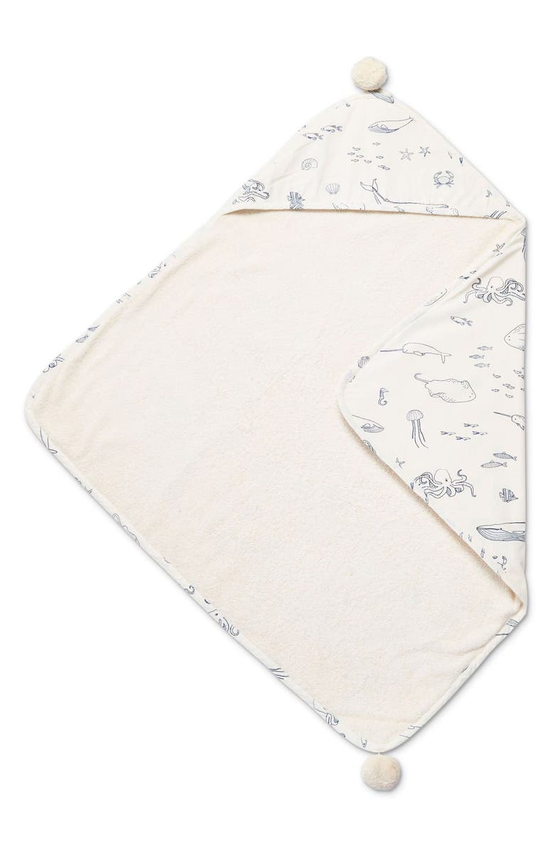 Pehr Organic Cotton Hooded Towel, Main, color, Life Aquatic