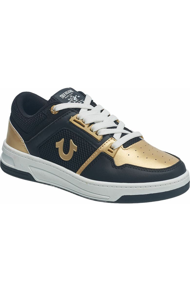 True Religion Boy's Trey Court Sneaker, Alternate, color, Black/Gold