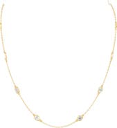 Everlee Multi Shape Bezel Station Lab Diamond Necklace in 14K