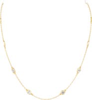 Everlee Multi Shape Bezel Station Lab Diamond Necklace in 14K