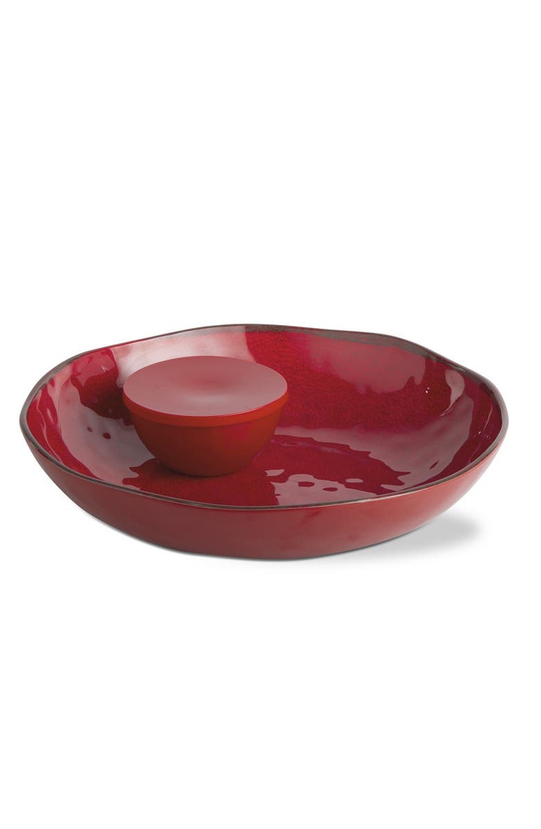 tag Veranda Red Melamine Chip Dip Serving Platter Bowl Set, Main, color, Red