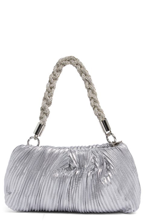 Florian Pleated Metallic Shoulder Bag