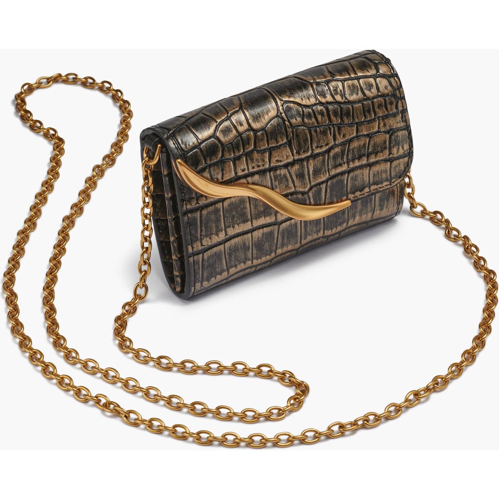 Donna Karan New York Malverne Metallic Croco Wallet On String In Multi