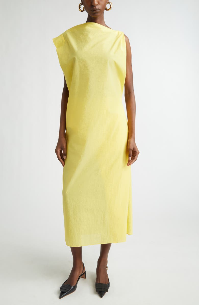 Jacquemus La Robe Drap Asymmetric Midi Dress, Main, color, Yellow