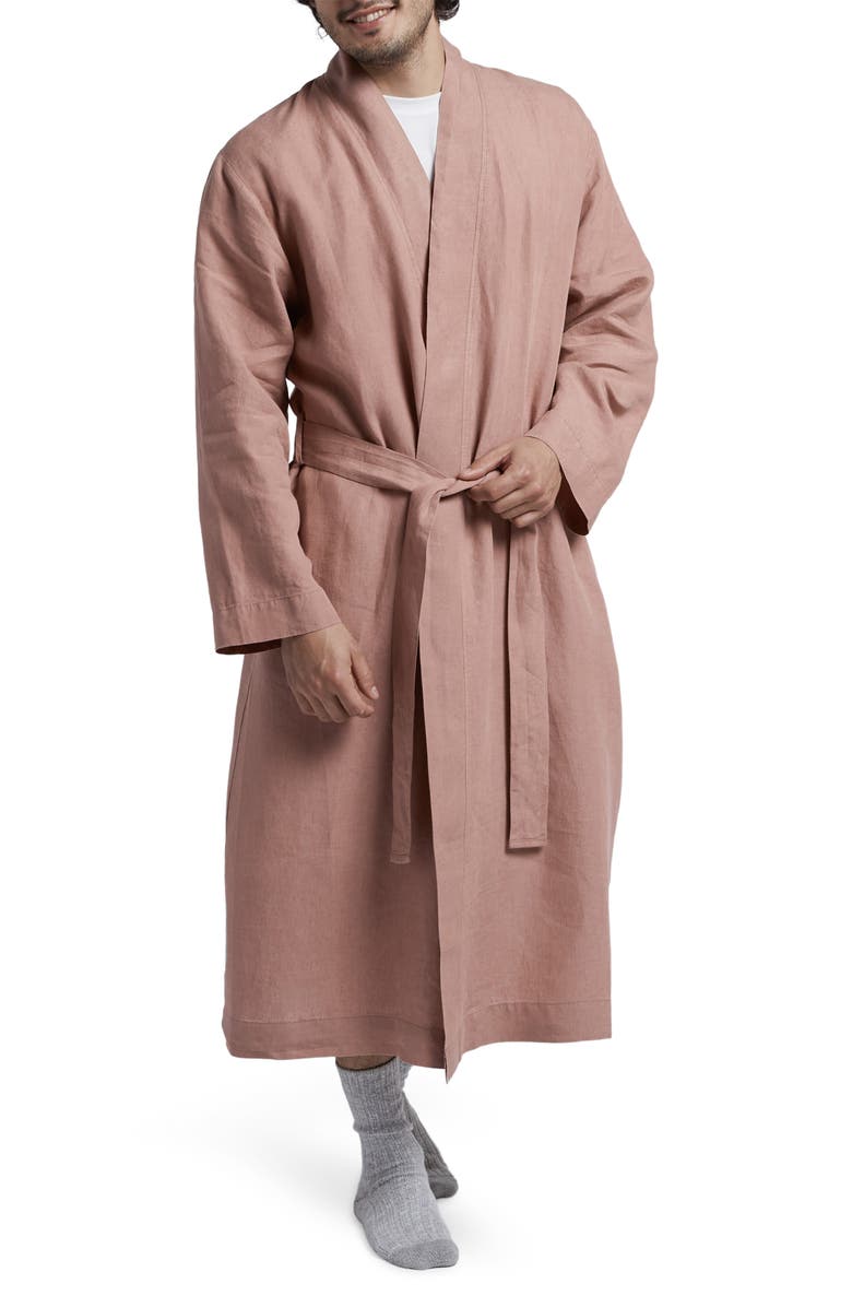 Parachute Gender Inclusive Linen Robe, Main, color, Clay