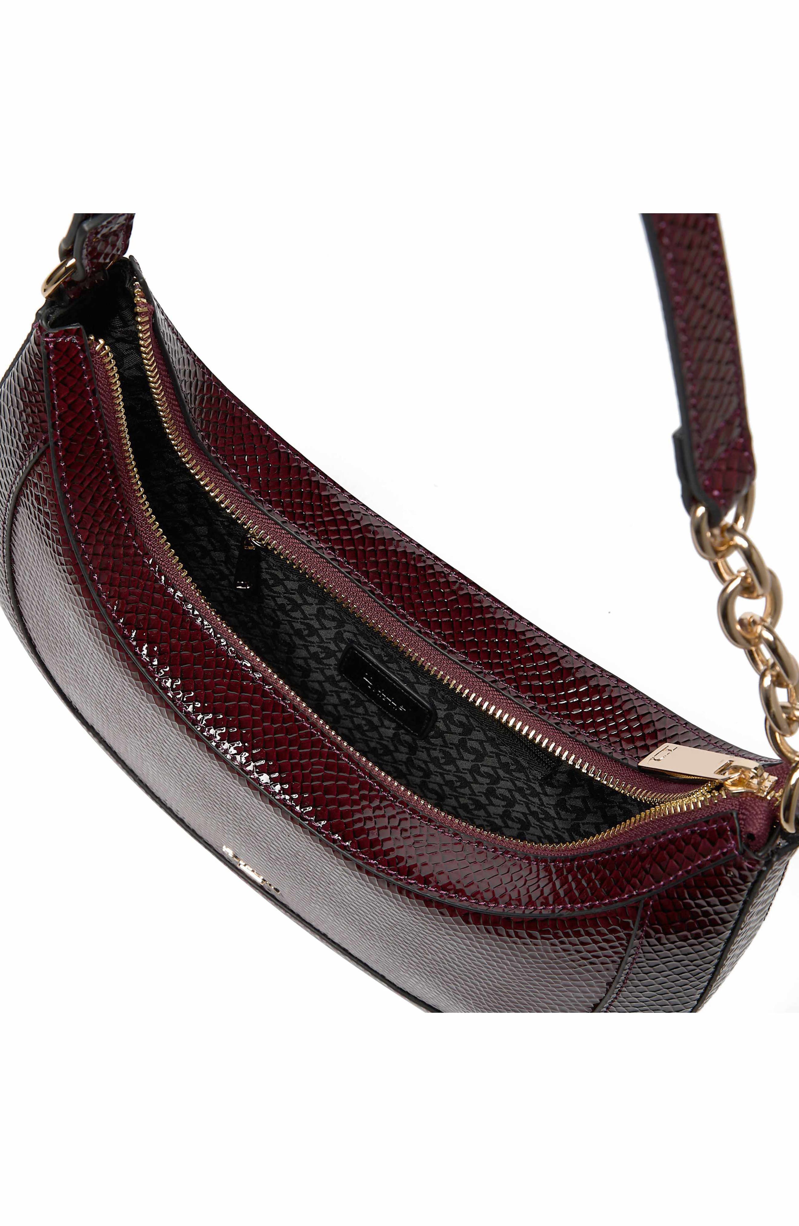 Diversions Faux Leather Shoulder Bag, Alternate, color, BURGUNDY