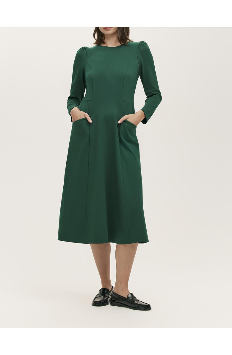 Finery London Felice Ponte Jersey Midi Dress, Alternate, color, Bottle Green