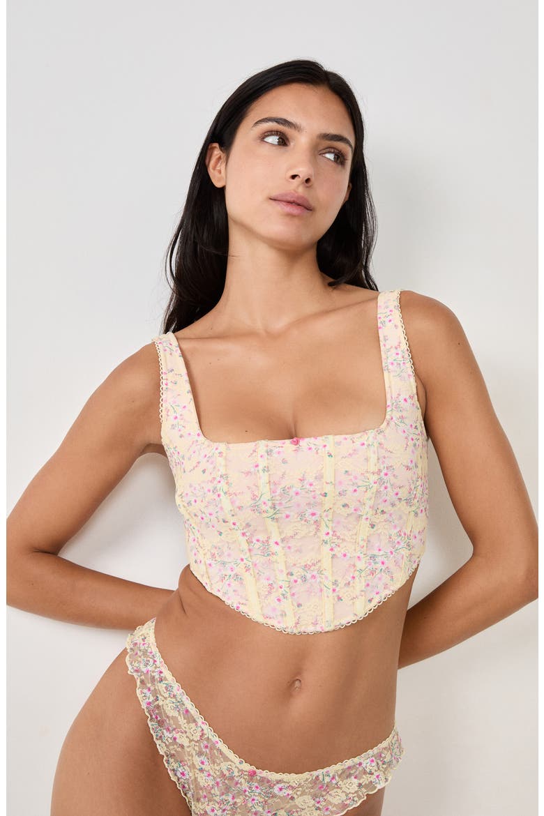 Passionnelle Embroidered Bustier, Alternate, color, VANILLA
