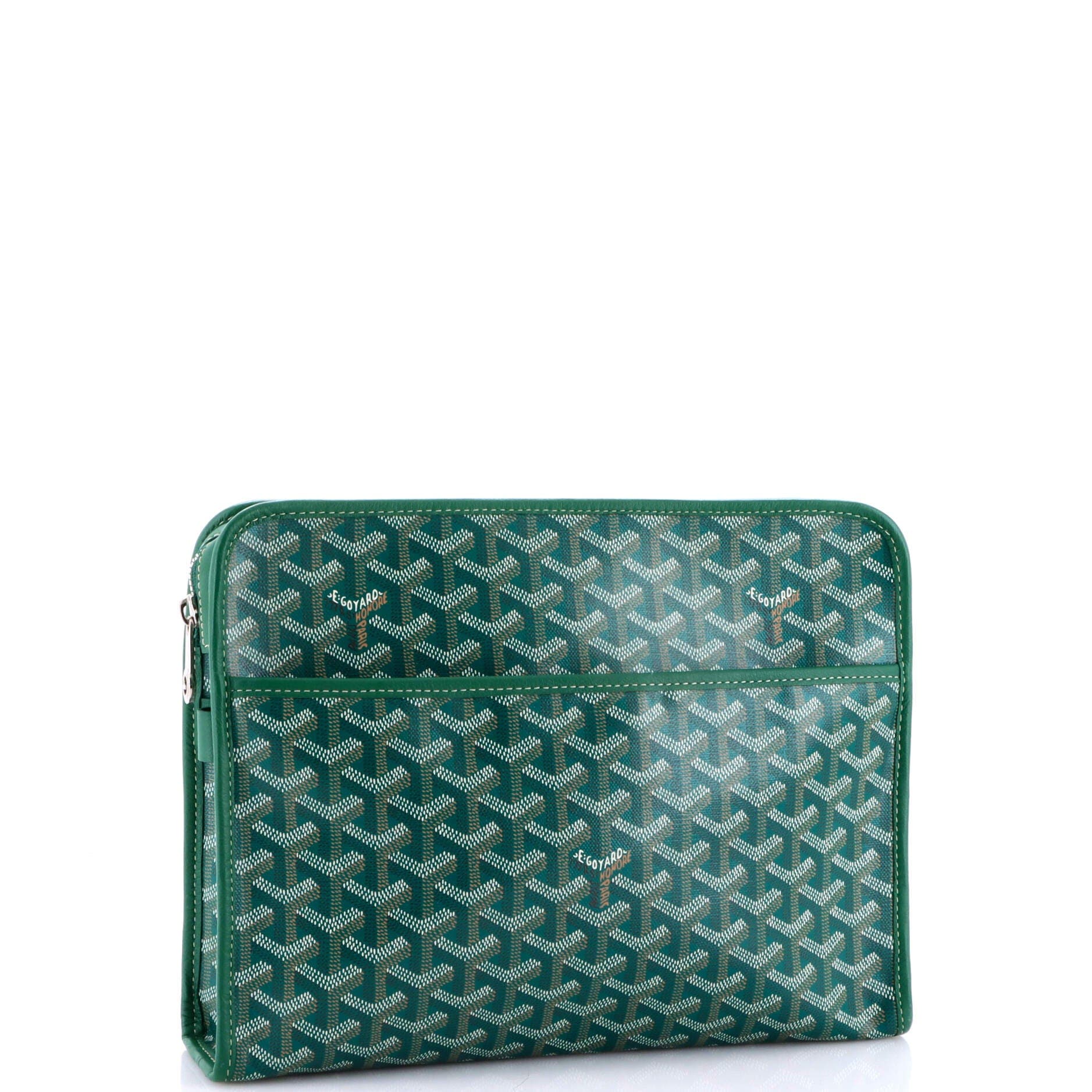 Pre-Owned Goyard Jouvence Toiletry Pouch Coated Canvas GM, Alternate, color, Green