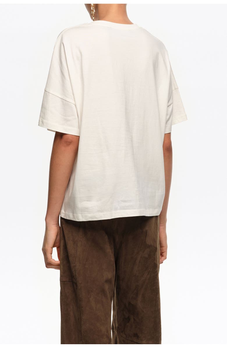 Bimba y Lola Hand Embroidered Logo T-Shirt, Alternate, color, Ivory