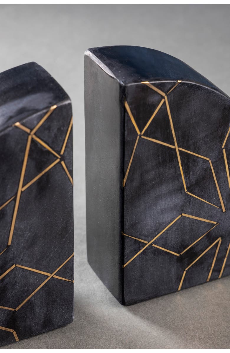 GAURI KOHLI Enchant Marble Bookends, Alternate, color, Black