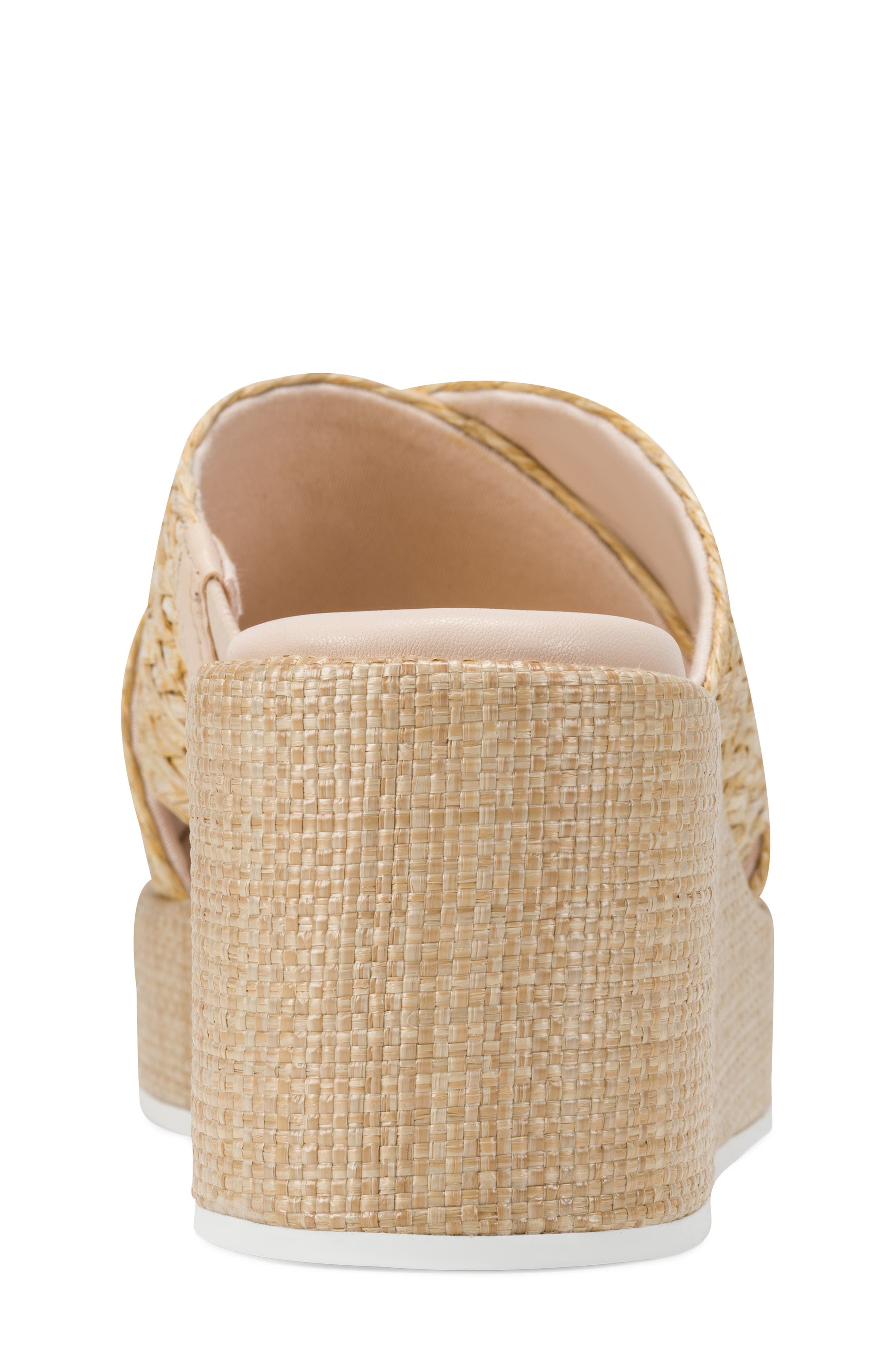 KARL LAGERFELD PARIS Caleigh Woven Platform Wedge Sandal, Alternate, color, Natural