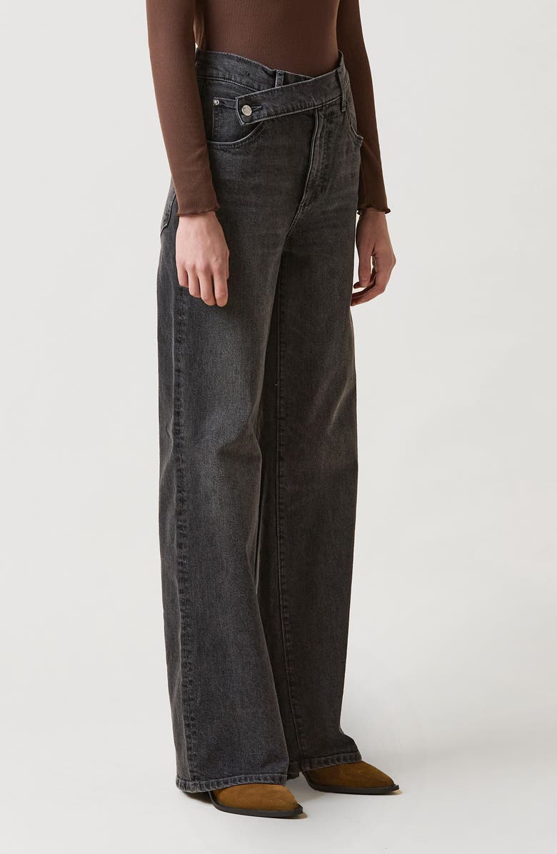 LE JEAN Crossover High Waist Wide Leg Jeans, Alternate, color,