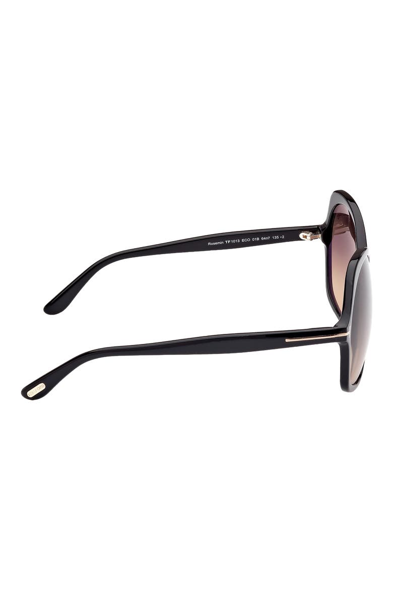 Rosemin 64mm Gradient Oversize Butterfly Sunglasses, Alternate, color, SBLK/SMKG