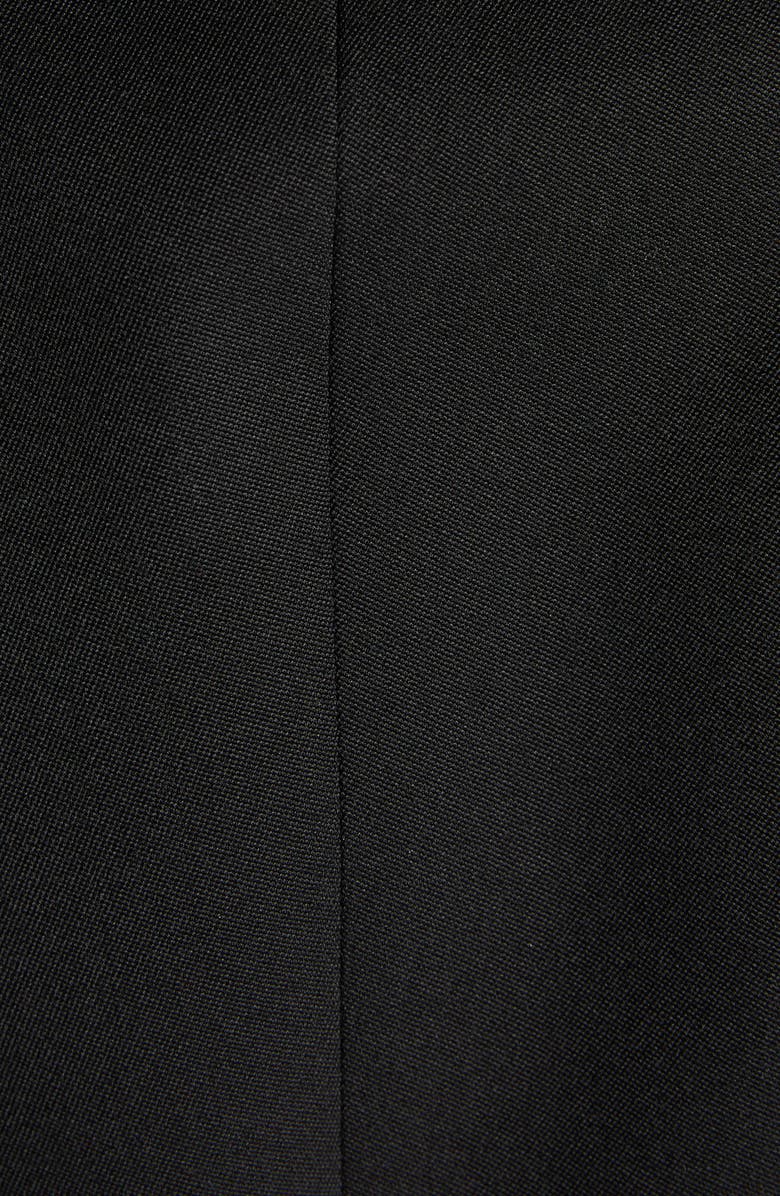 McQueen Off the Shoulder Wool Grain de Poudre Harness Jacket, Alternate, color, Black