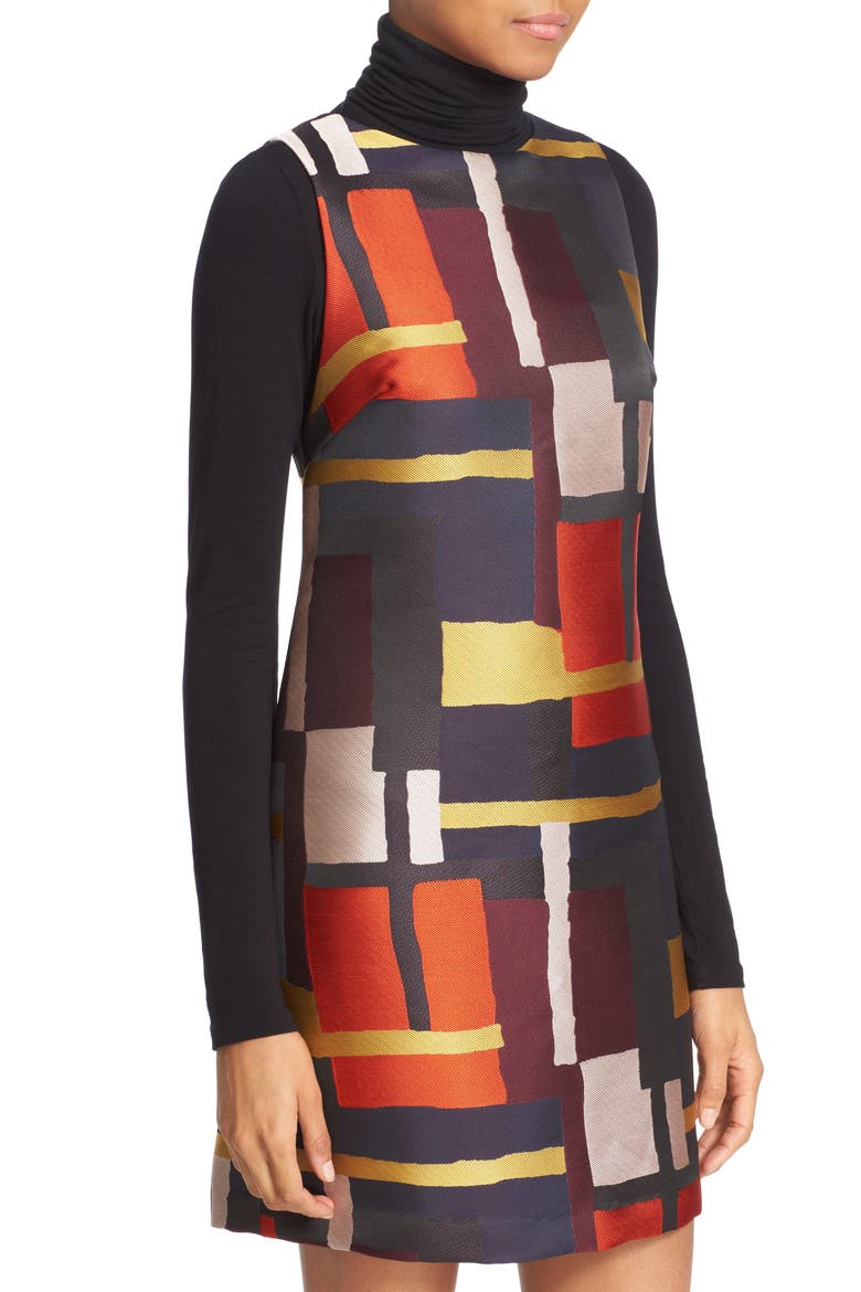 'Clyde' Print Sleeveless A-Line Dress, Alternate, color, PAINTED GRID