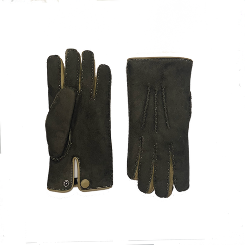 David Color Contrast Shearling Gloves