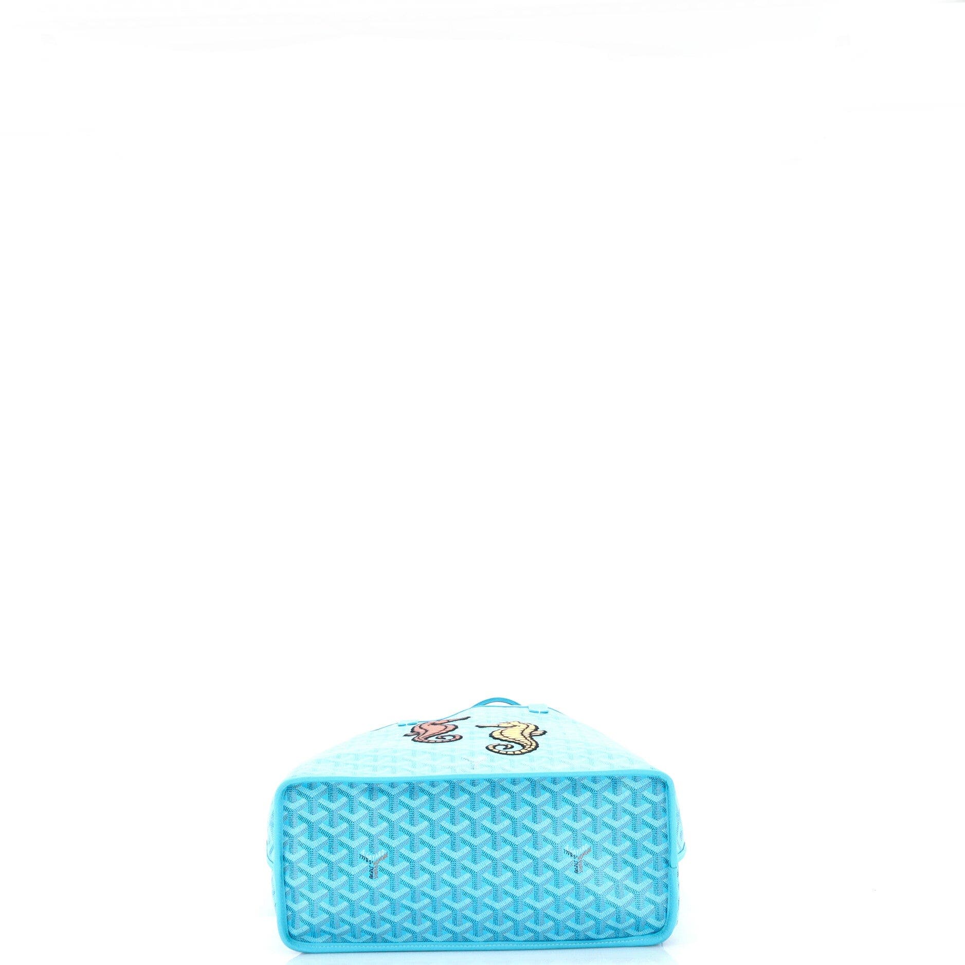 Anjou Reversible Tote Embroidered Coated Canvas PM, Alternate, color, Blue