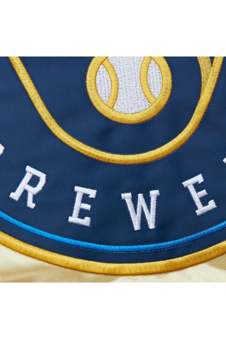 Men's Mitchell & Ness Gold Milwaukee Brewers OG 2.0 Lightweight Satin Full-Zip Jacket, Alternate, color, Gold
